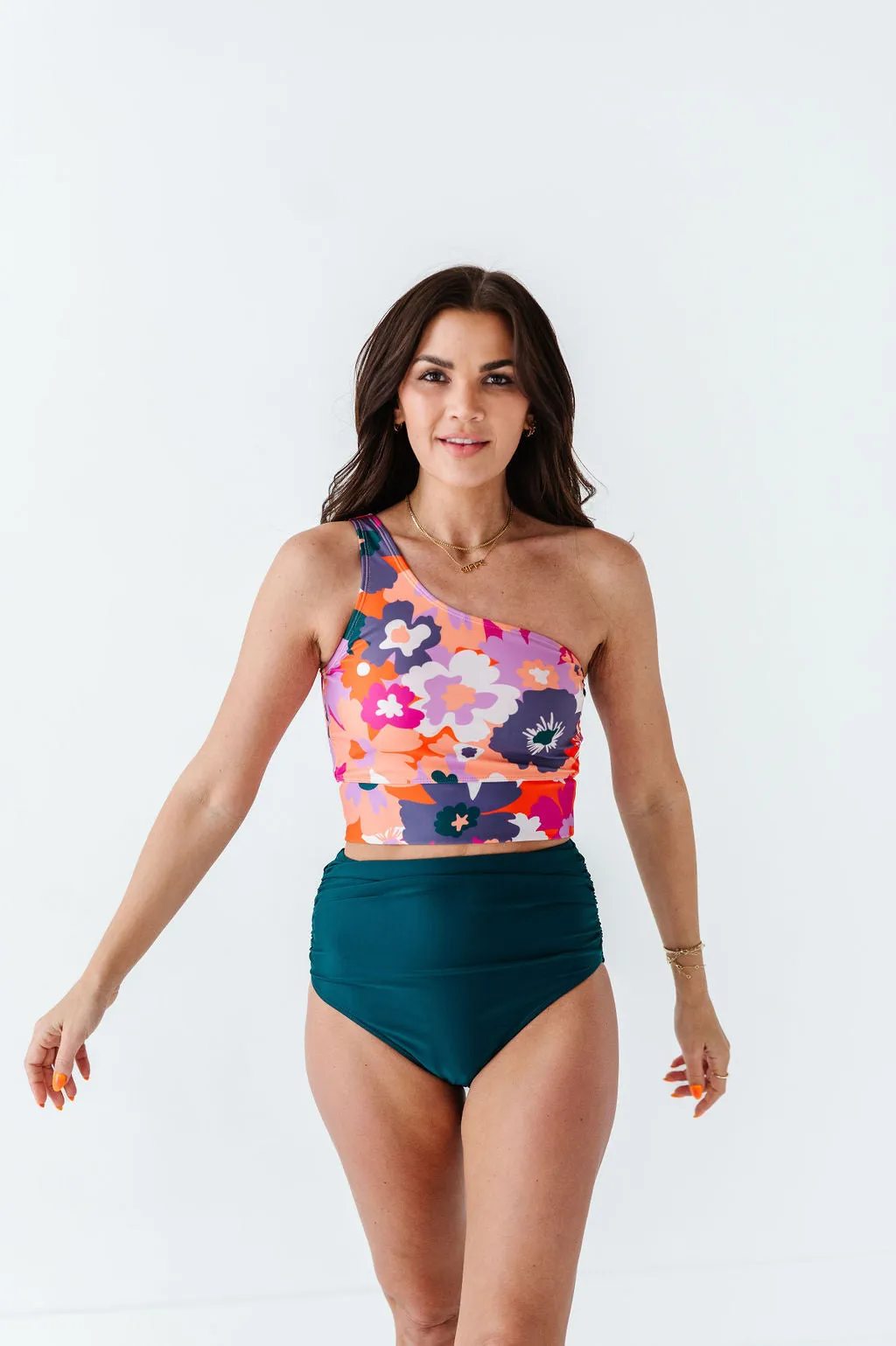 Basic Beach Ruched Bottoms in Laguna