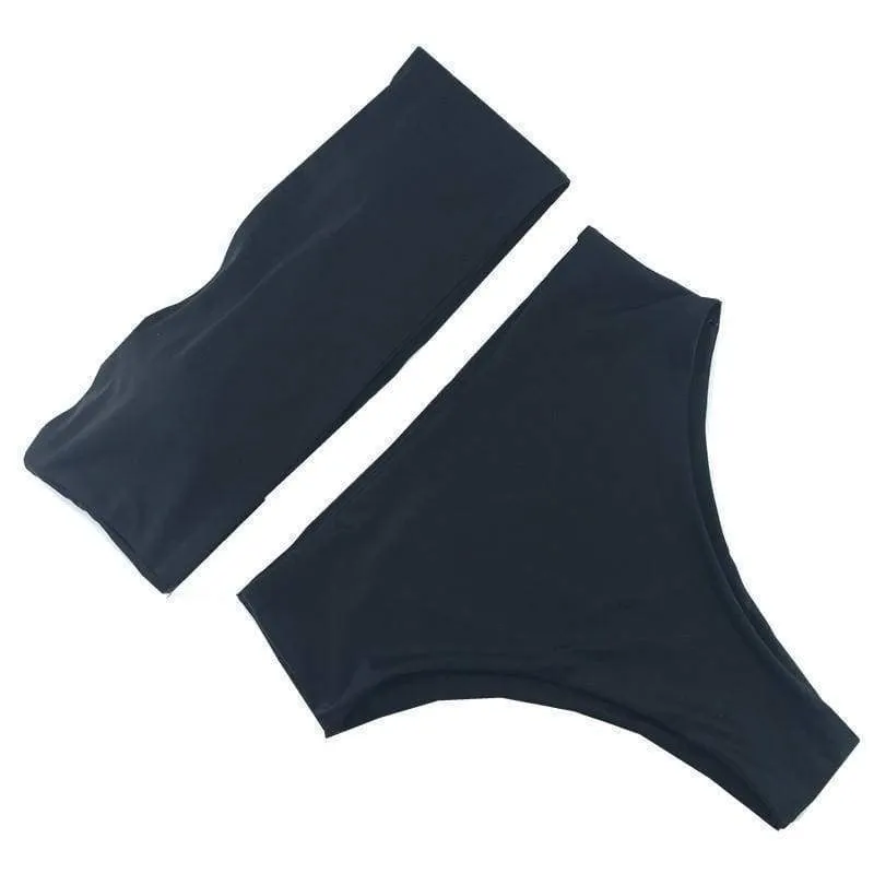 BAUDOUIN HIGH WAISTED BIKINI BOTTOM IN LIQUORICE BLACK