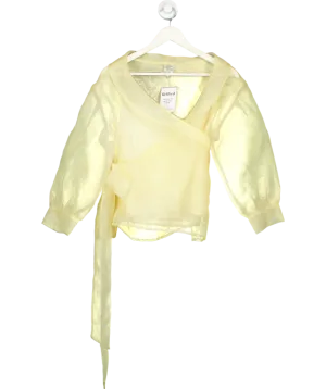 Baum Und Pferdgarten Yellow Milou Sheer Waist-tie Blouse UK 6