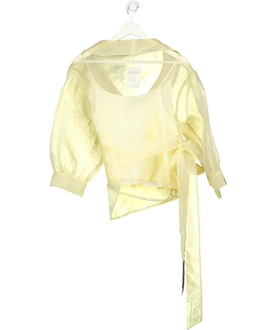 Baum Und Pferdgarten Yellow Milou Sheer Waist-tie Blouse UK 6