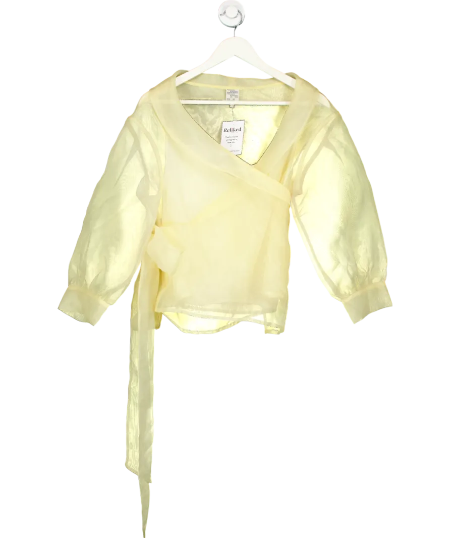 Baum Und Pferdgarten Yellow Milou Sheer Waist-tie Blouse UK 6