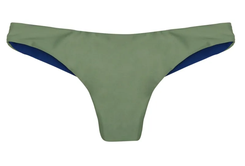 Bea Reversible Ruched Bikini Bottom (Moss/Navy)