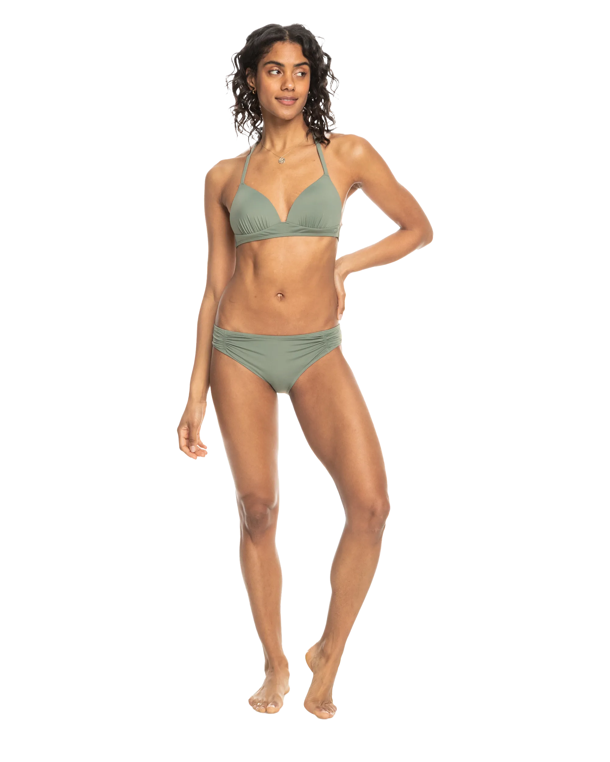 Beach Classics Hipster Bikini Bottoms in Agave Green