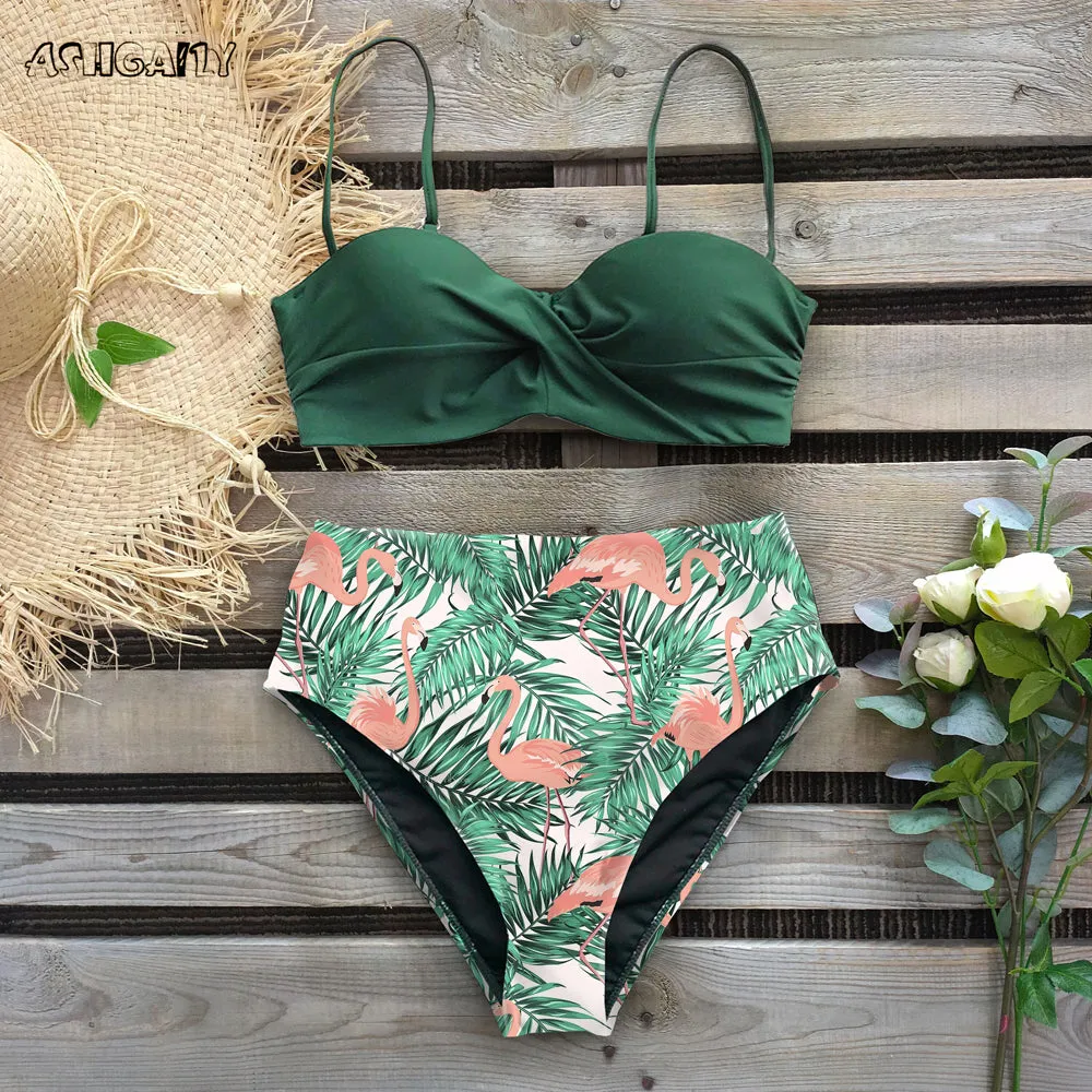 Beach Cutout High Rise Thong Bottom Bikinis