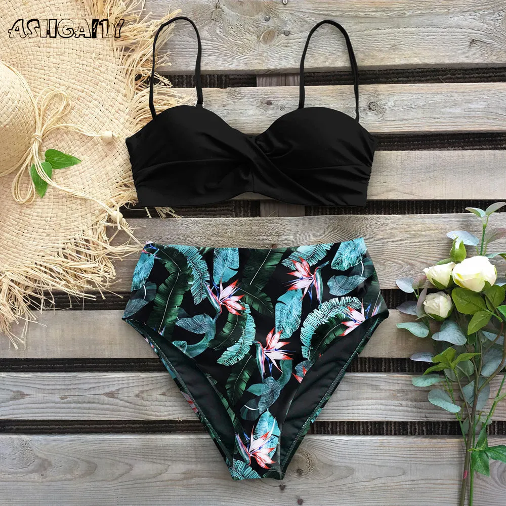 Beach Cutout High Rise Thong Bottom Bikinis