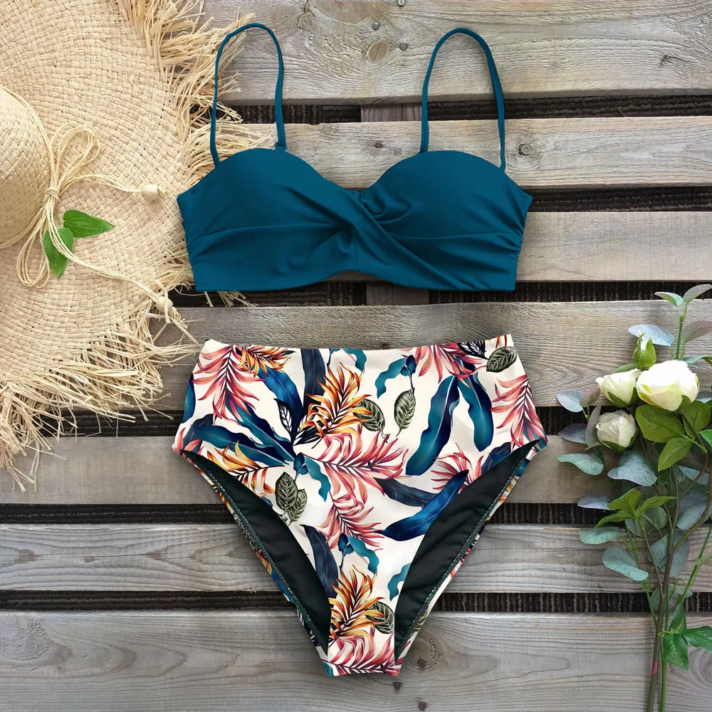 Beach Cutout High Rise Thong Bottom Bikinis