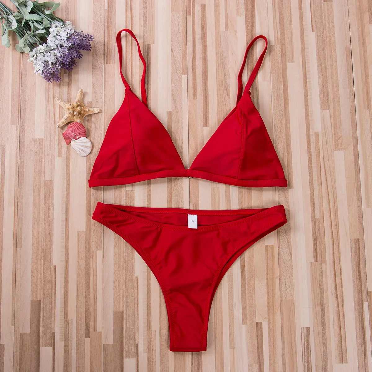 Beach Plain Mid Rise Thong Bottom Bikinis