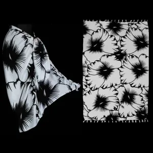 Big Black and White Hibiscus Sarongs