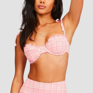 Billabong Pink Tide Ruffle Underwired Bikini Top Pink Sunset - Womens