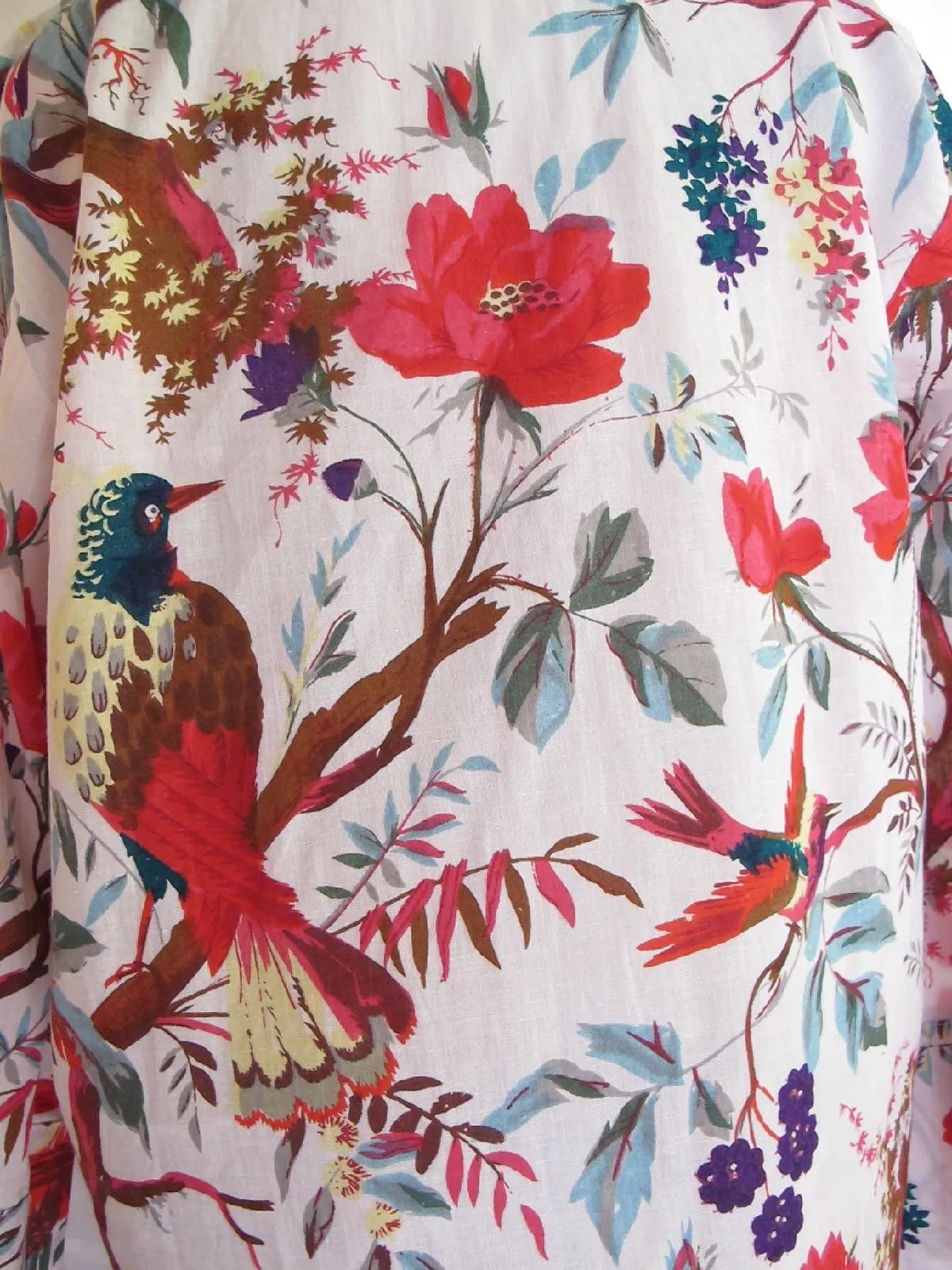 Bird of Paradise Cotton Pyjamas - White