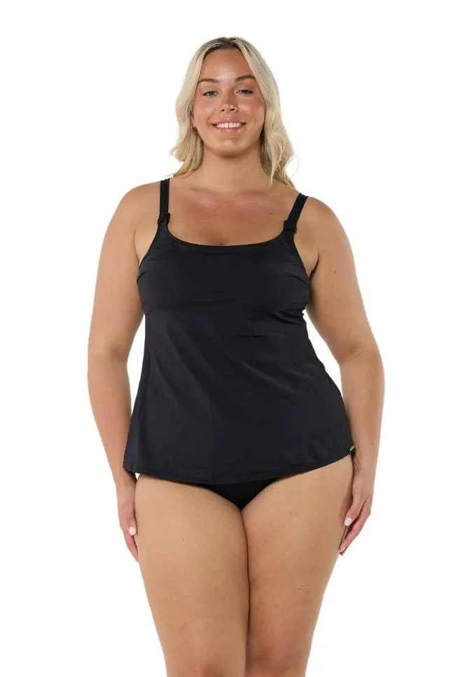 Black Chlorine Resistant Tank Tankini Top