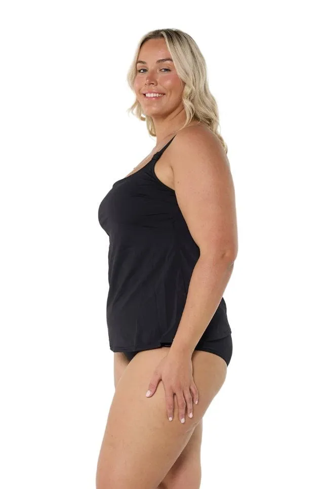 Black Chlorine Resistant Tank Tankini Top