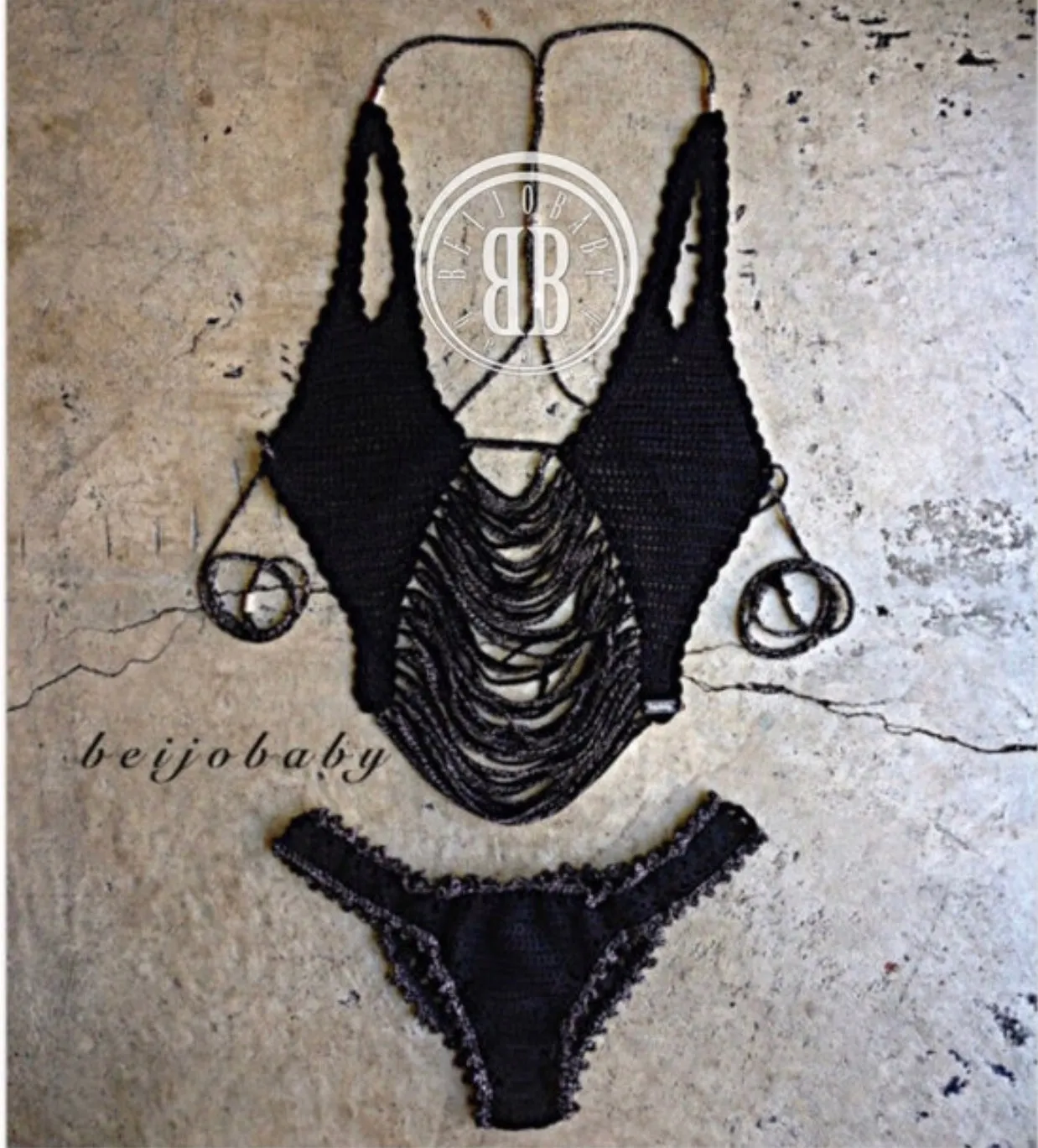 Black Diamond Crochet Bikini