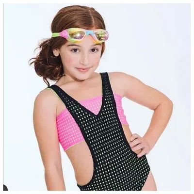BLACK MESH HOT PINK BANDEAU MONOKINI