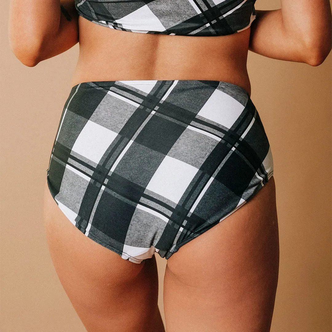 Black Plaid Midi Bottoms
