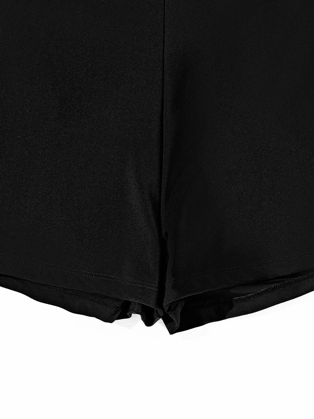 Black Ruffled High Waist Petal Swim Shorts