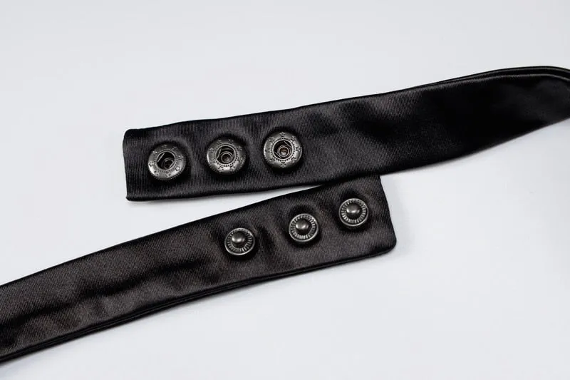 Black Satin Halter Crop Top