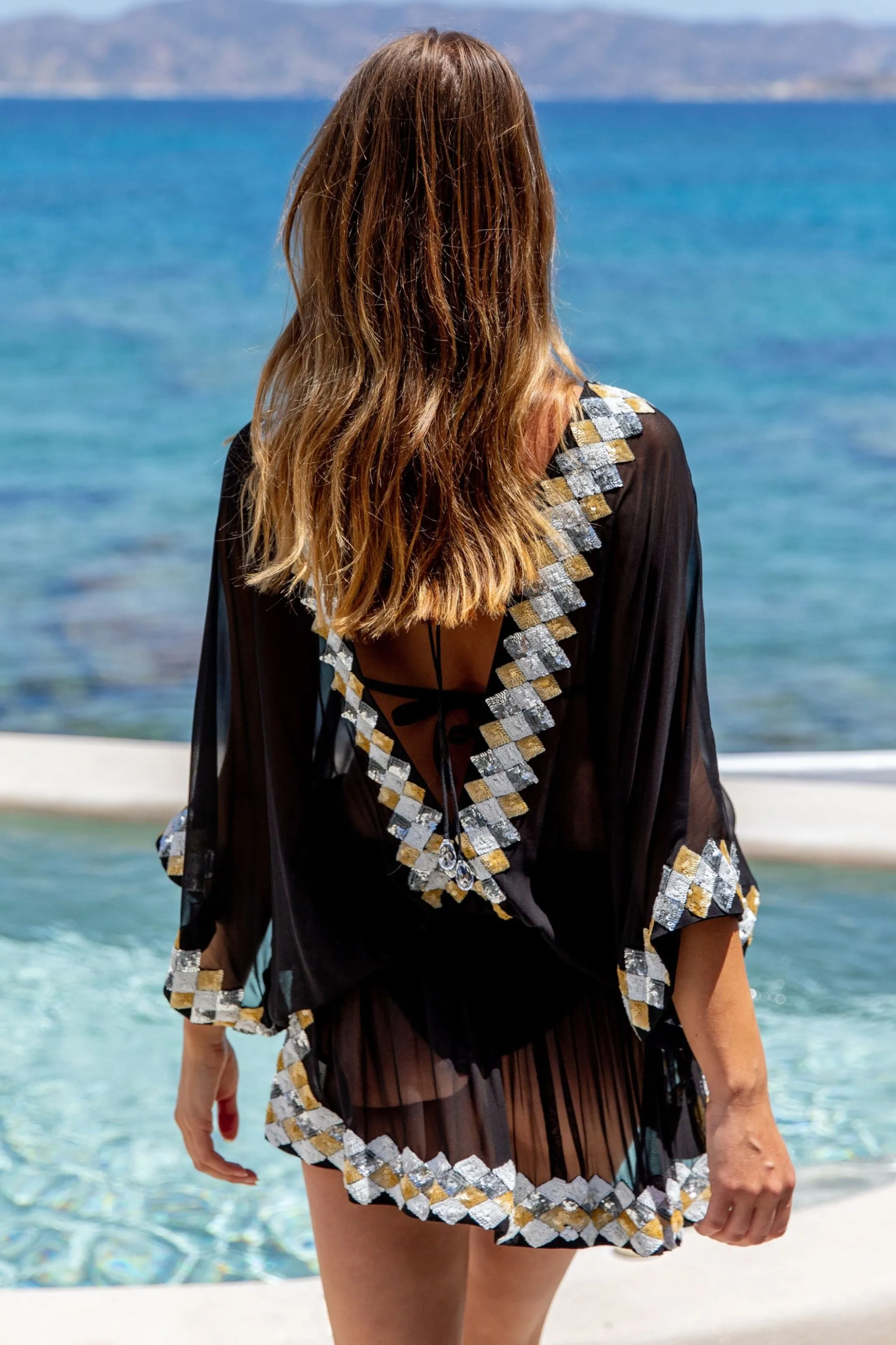 Black Silk Designer Kaftans