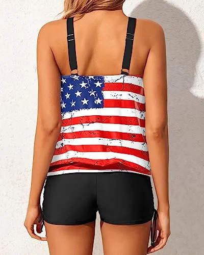 Blouson Tankini Swimsuits Modest Loose Fit Swimwear