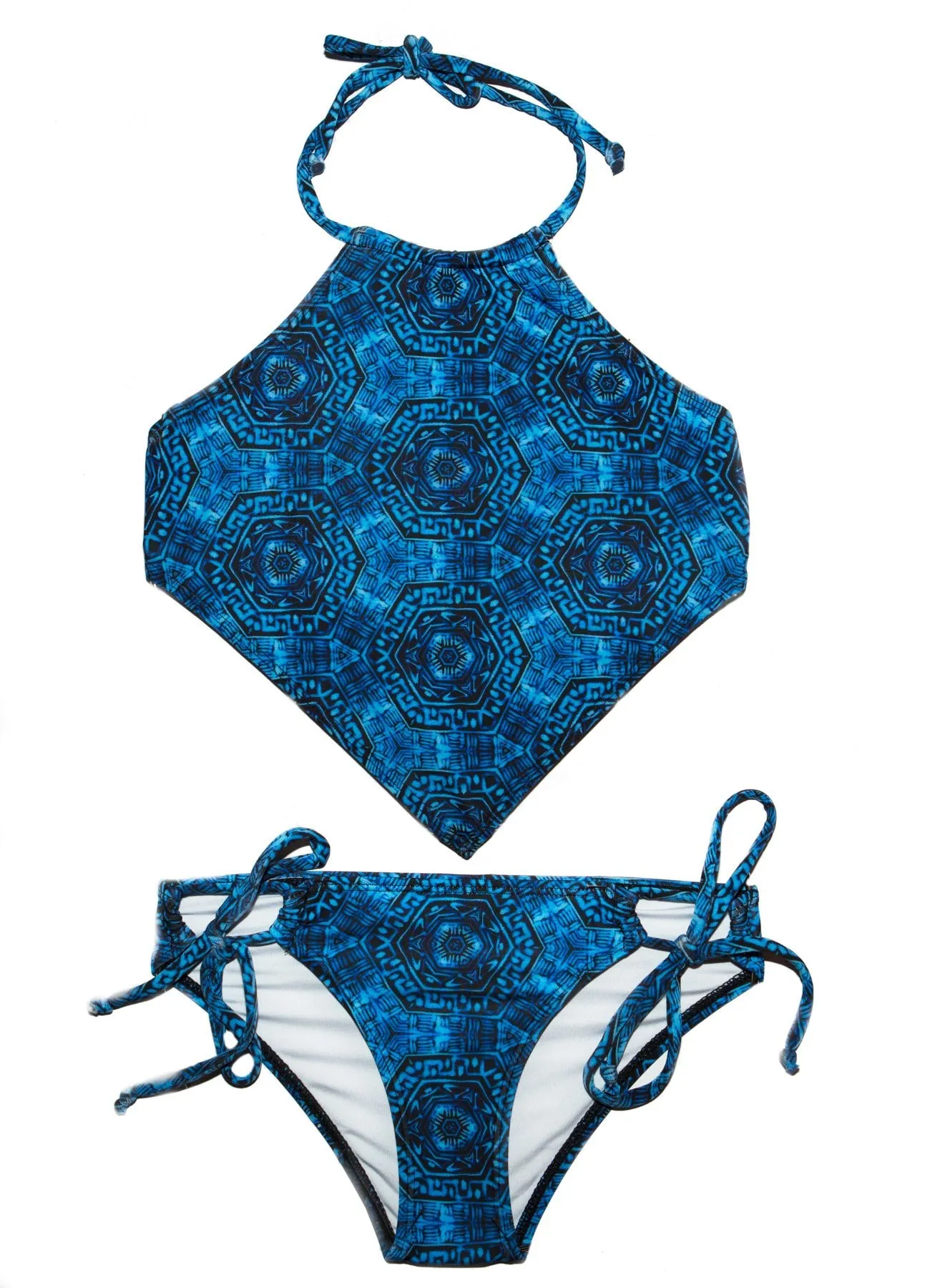 Blue 2 PIECE Bikini Swimsuit SET Girls 8/10