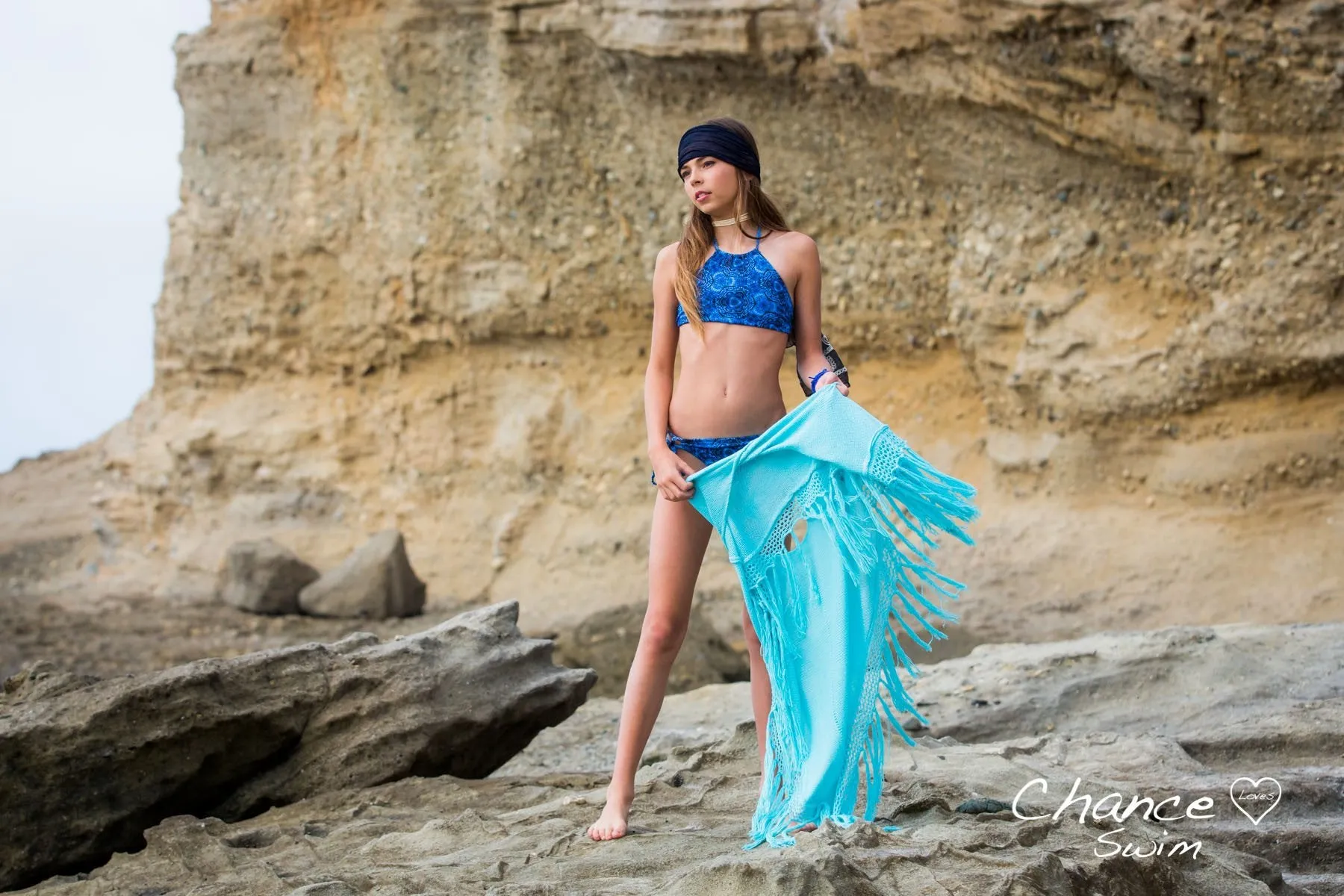 Blue 2 PIECE Bikini Swimsuit SET Girls 8/10