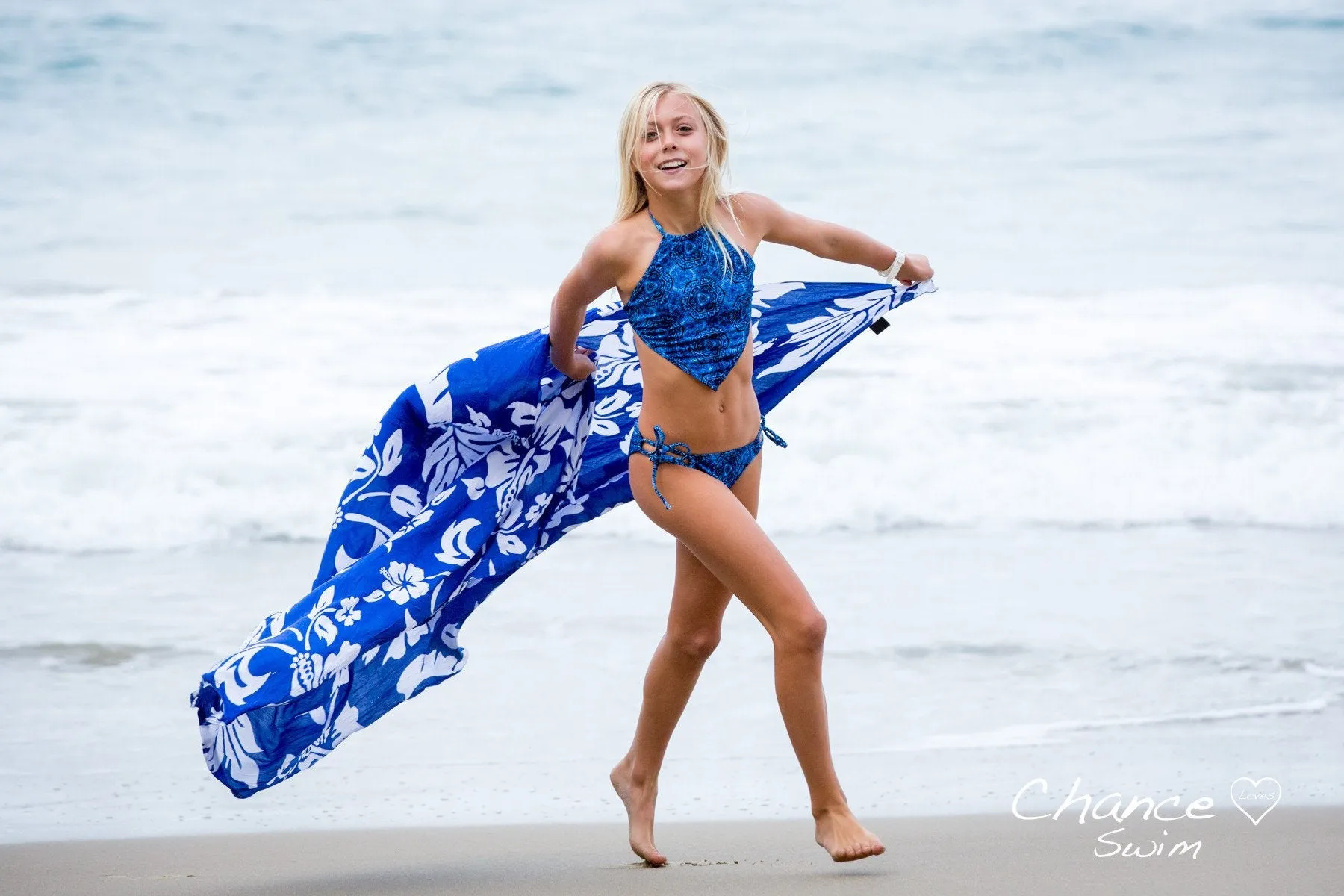 Blue 2 PIECE Bikini Swimsuit SET Girls 8/10
