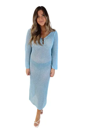 Blue crotchet cover up (m)