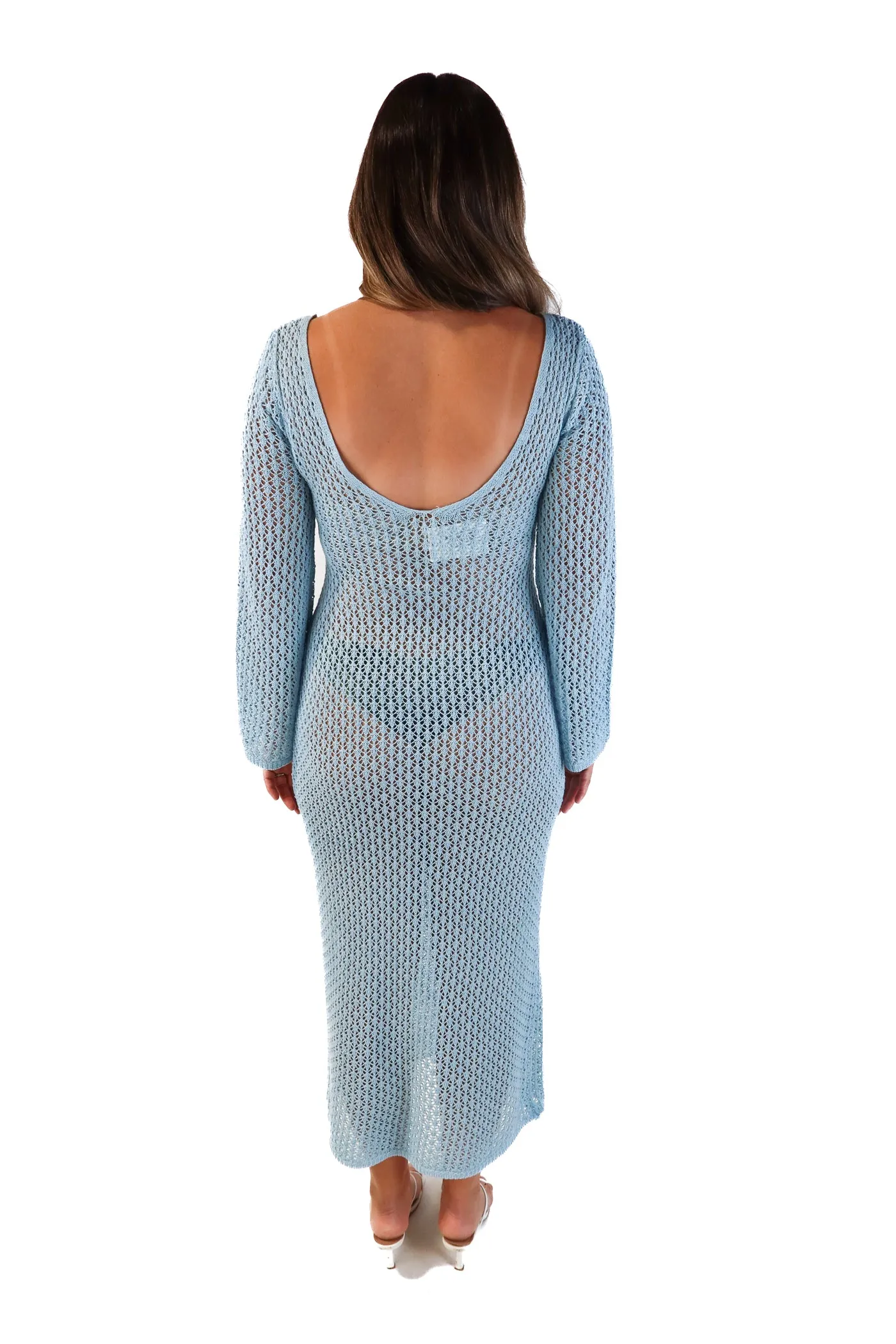 Blue crotchet cover up (m)