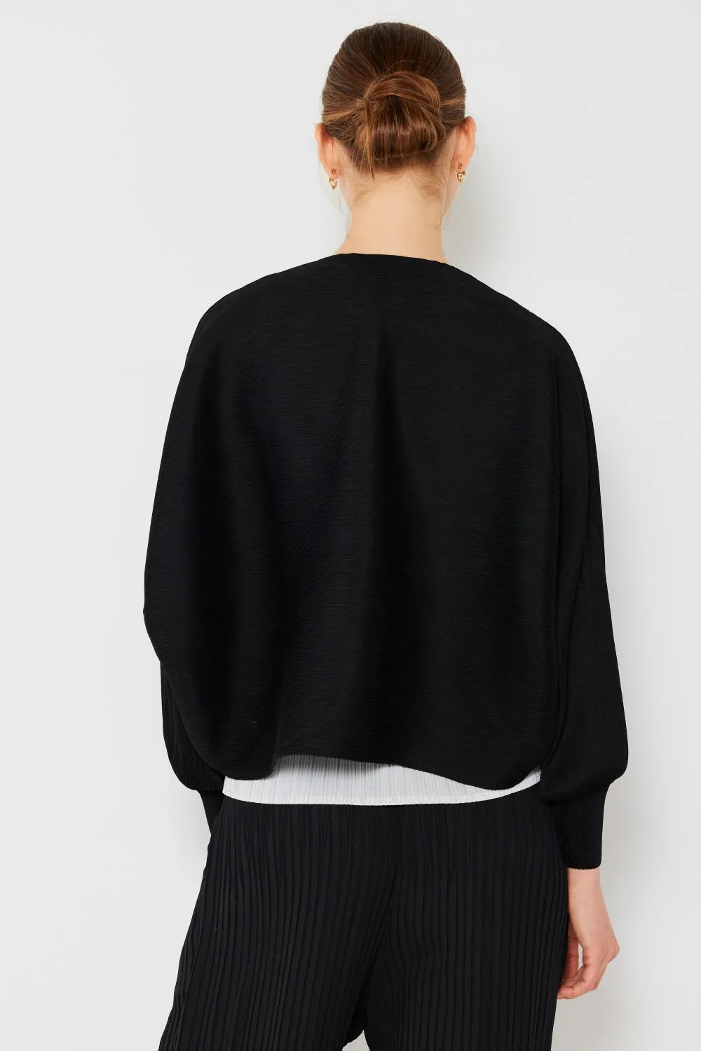Blue Zone Planet |  Marina West Swim Rib Pleated Puff Sleeve Bolero Cardigan