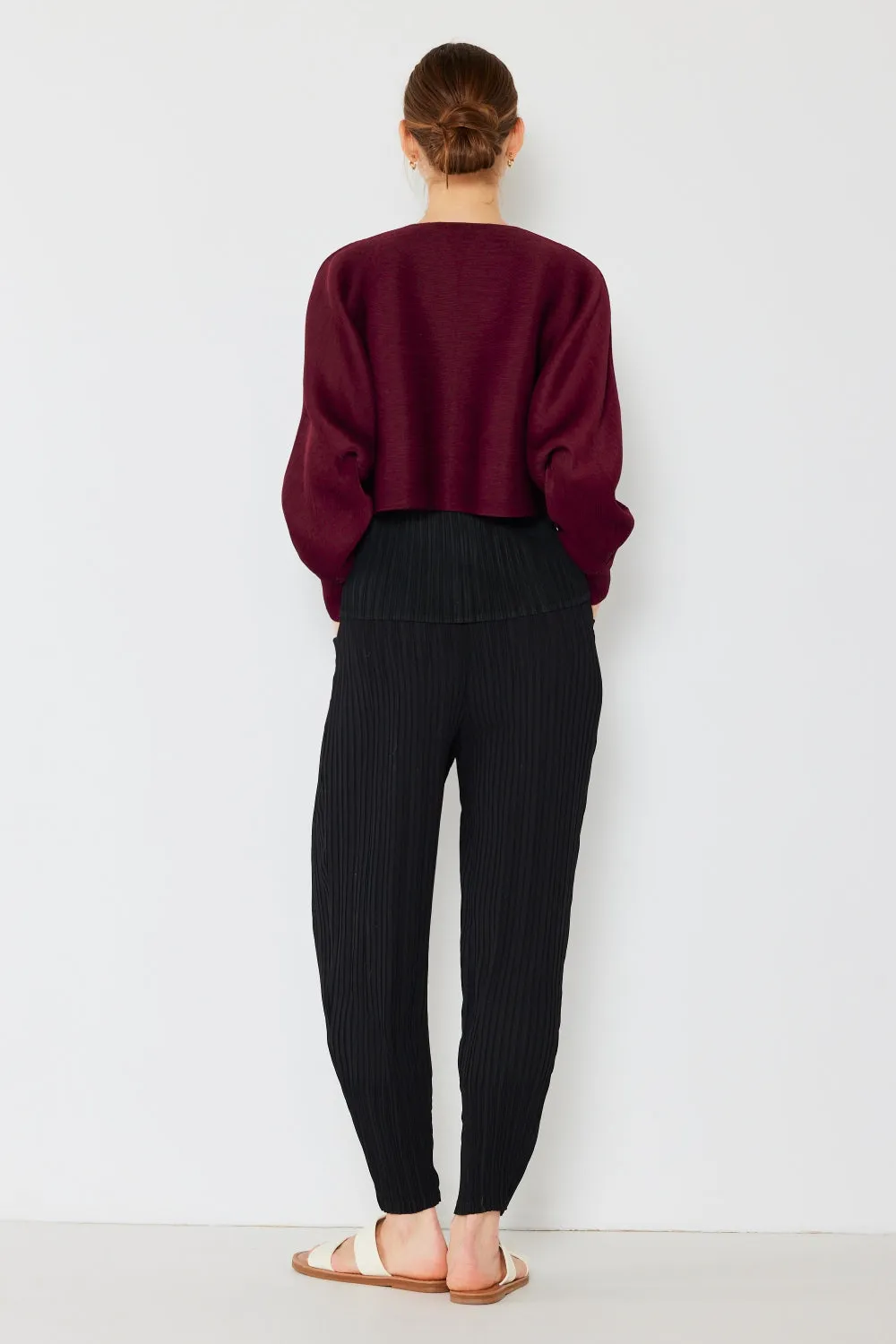 Blue Zone Planet |  Marina West Swim Rib Pleated Puff Sleeve Bolero Cardigan