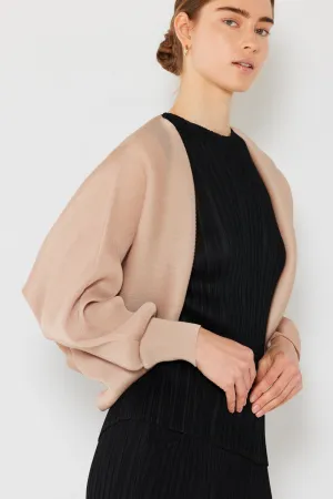 Blue Zone Planet |  Marina West Swim Rib Pleated Puff Sleeve Bolero Cardigan