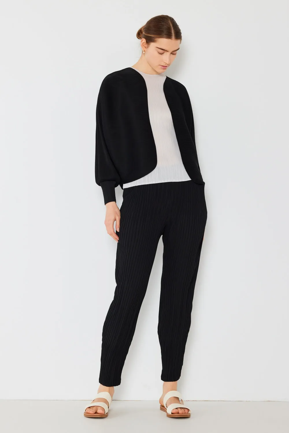 Blue Zone Planet |  Marina West Swim Rib Pleated Puff Sleeve Bolero Cardigan