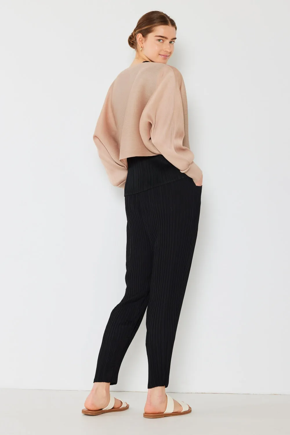 Blue Zone Planet |  Marina West Swim Rib Pleated Puff Sleeve Bolero Cardigan