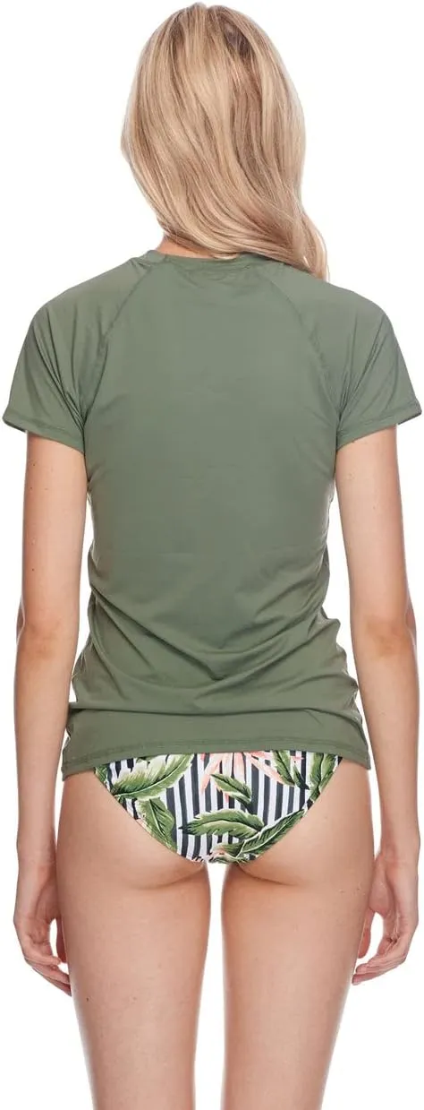 Body Glove Women's Smoothies In Motion Solid Short Sleeve Rashguard