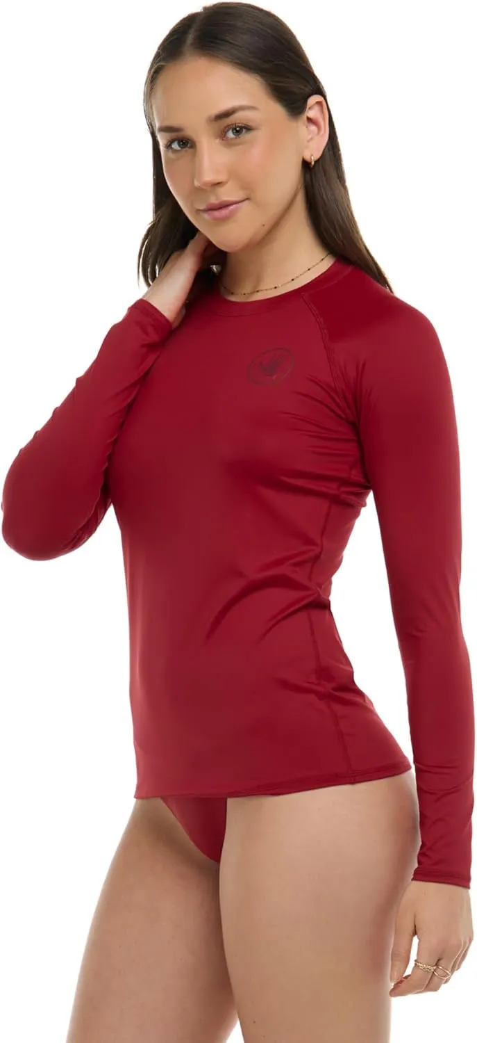 Body Glove Women's Standard Smoothies Sleek Solid Long Sleeve Rashguard with UPF 50 