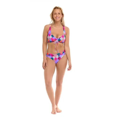Body Glove Women's Standard Teagan Underwire D, DD, E, F Cup Bikini Top Swimsuit with Adjustable 2-Way Back Detail, Miami Palm Tree Print