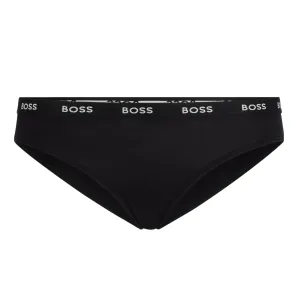 BOSS Womens Stretch Jersey Logo Waistband Brief - Black