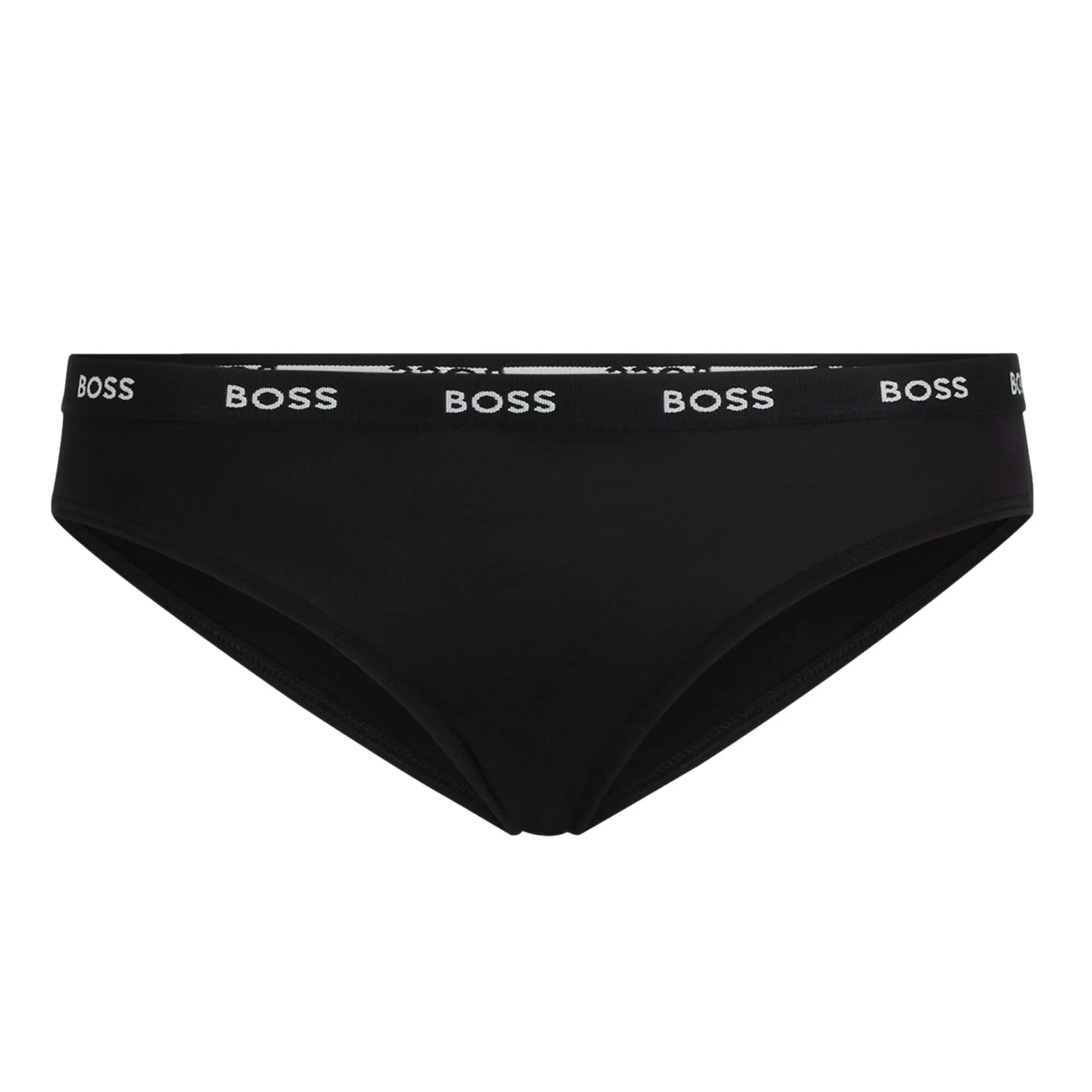 BOSS Womens Stretch Jersey Logo Waistband Brief - Black