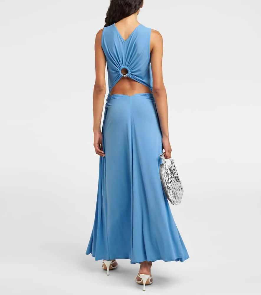 Bottega Veneta Ring-detail draped jersey maxi dress