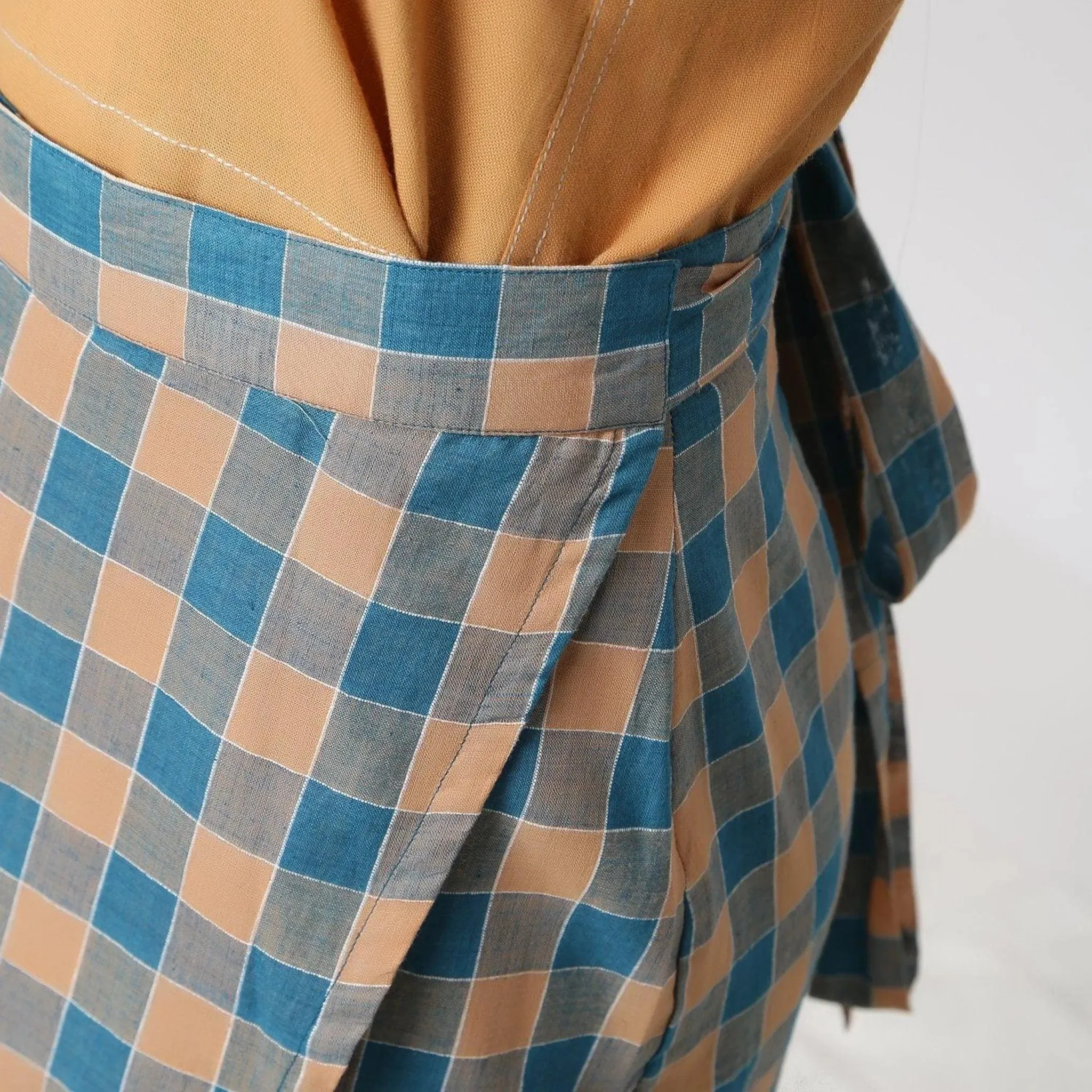 Bottle Green Handspun Cotton Muslin Maxi Wrap Skirt