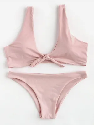 Bow Tie Scoop Neck Bikini Set