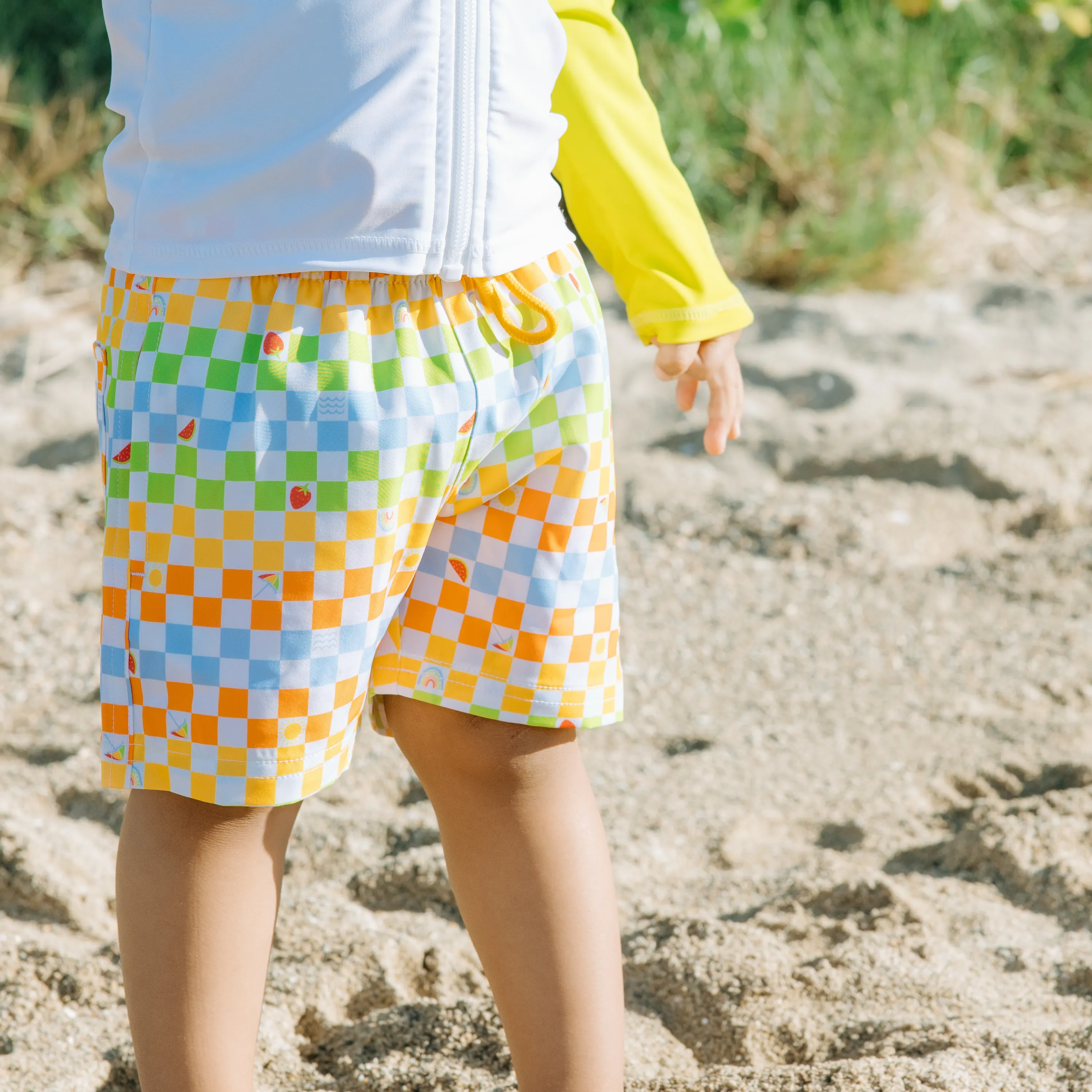 Boys Long Sleeve Zipper Rash Guard and Swim Trunk Set | "Gamified"
