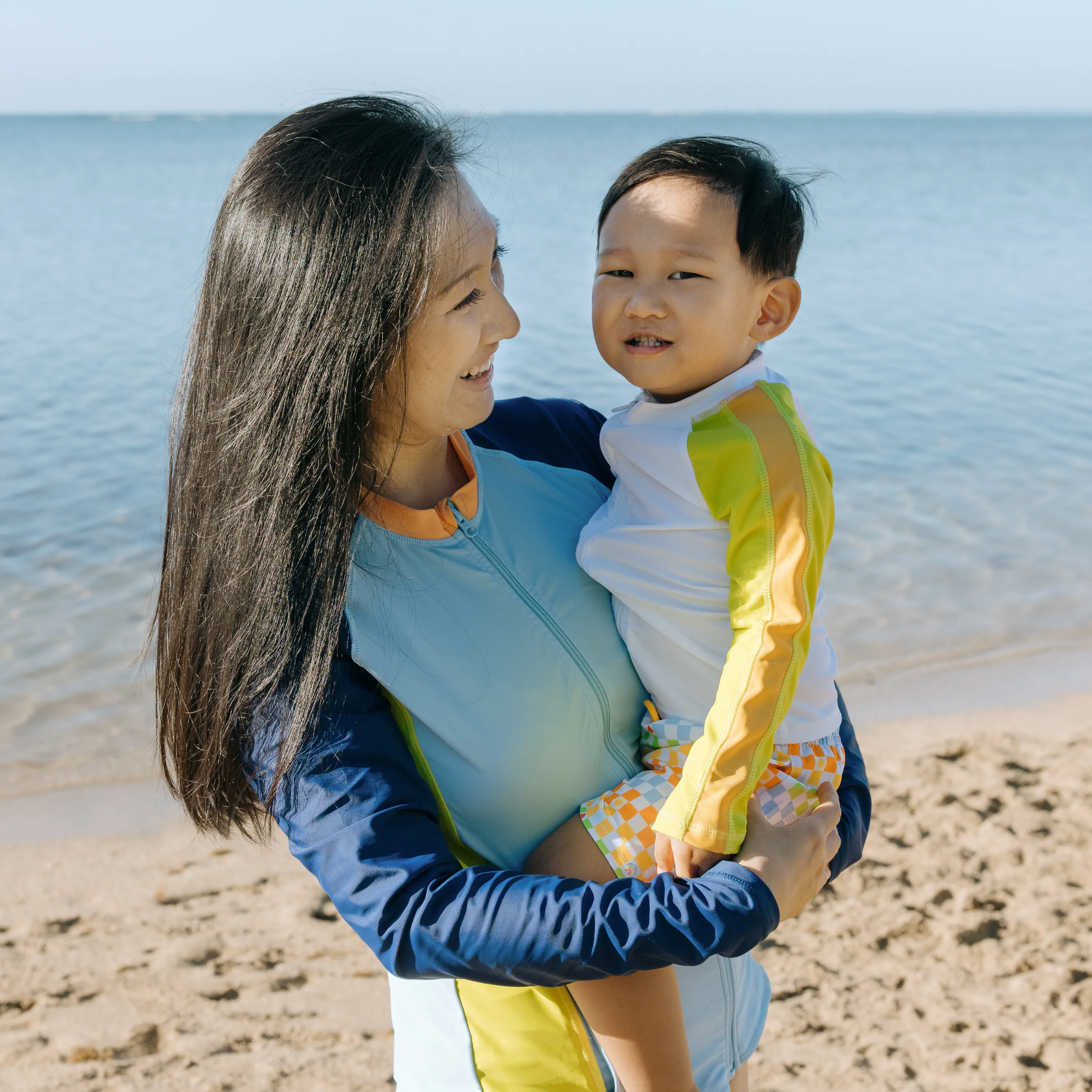 Boys Long Sleeve Zipper Rash Guard and Swim Trunk Set | "Gamified"