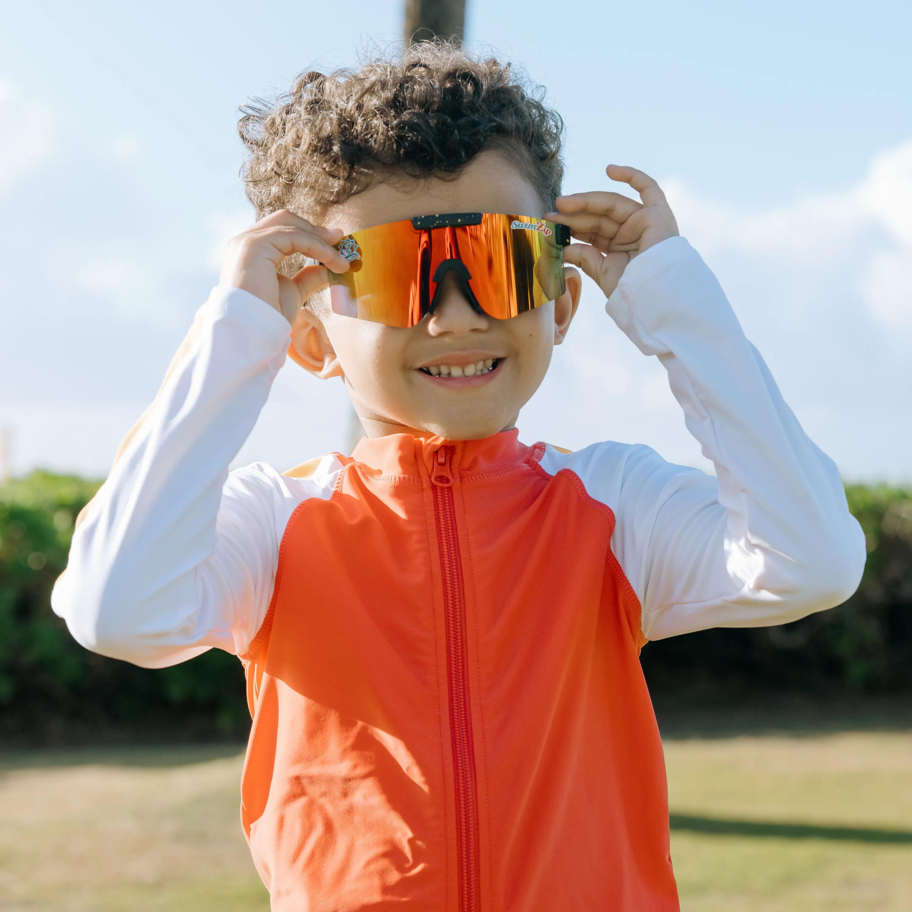 Boys Long Sleeve Zipper Rash Guard and Swim Trunk Set | "Starfish"