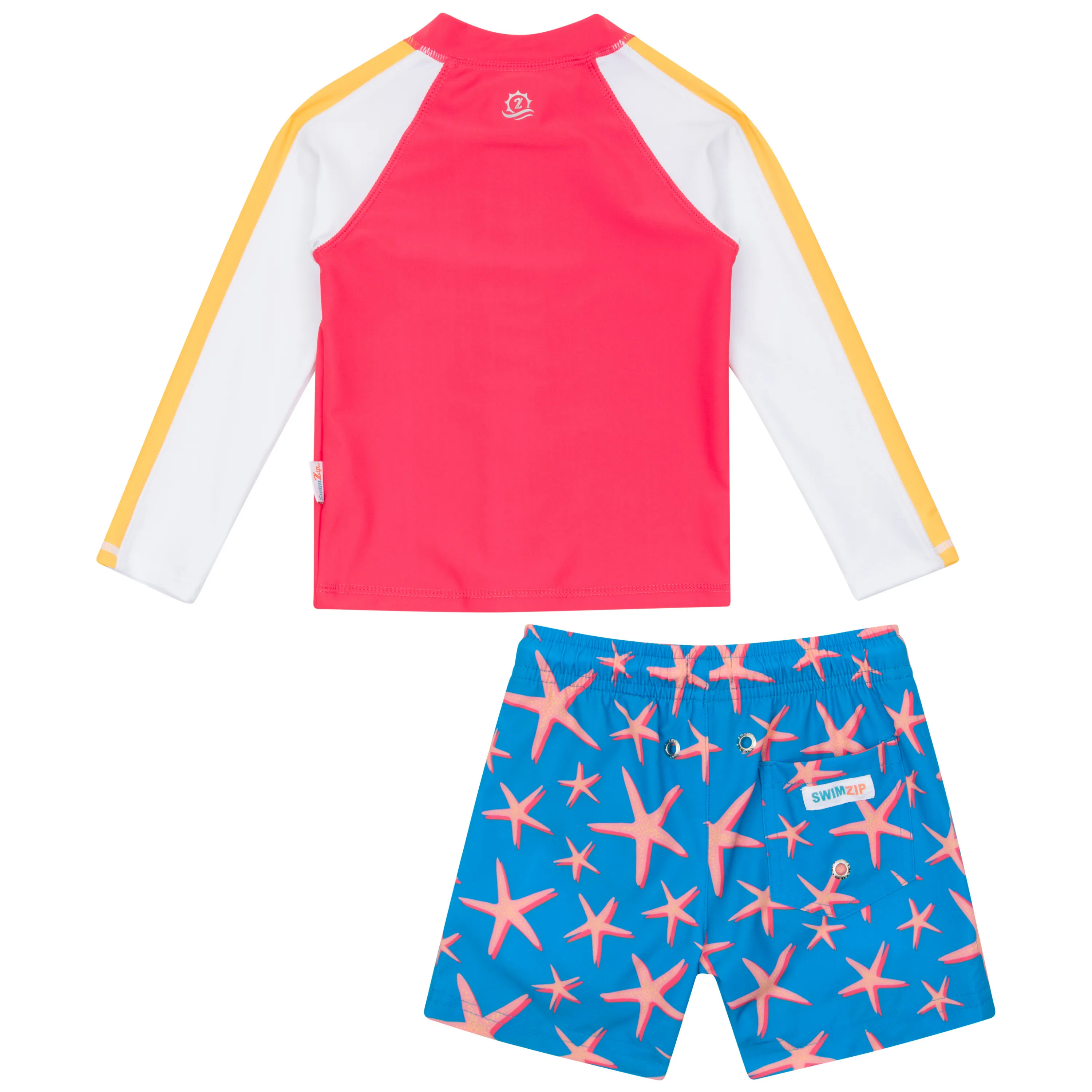 Boys Long Sleeve Zipper Rash Guard and Swim Trunk Set | "Starfish"