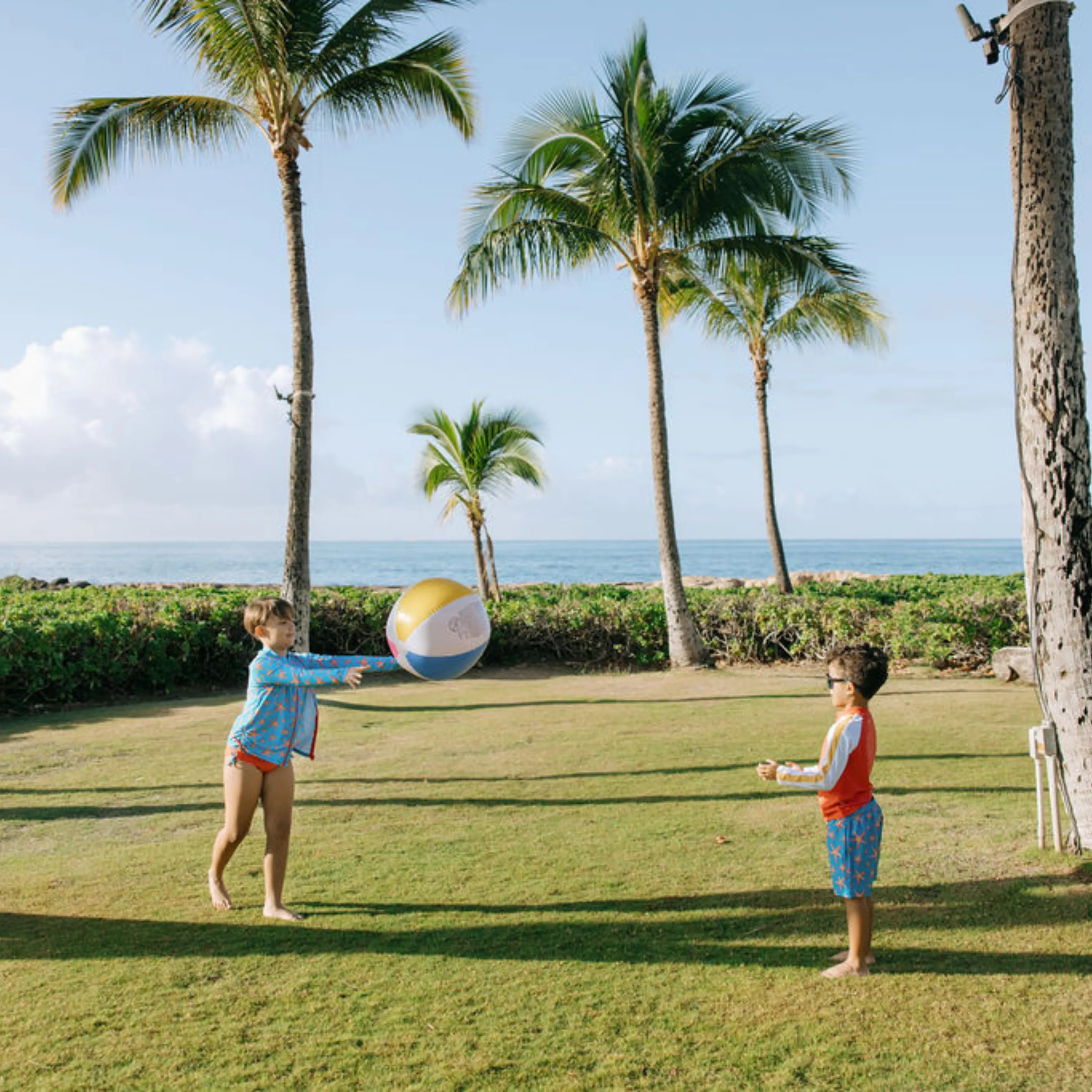 Boys Long Sleeve Zipper Rash Guard and Swim Trunk Set | "Starfish"