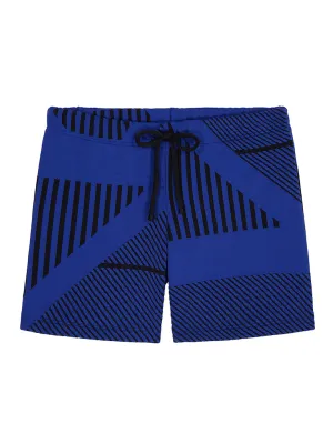 BOYS' SWIM SHORTS | Blue & Black Linear