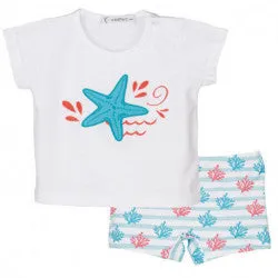Boys turquoise starfish swimwear