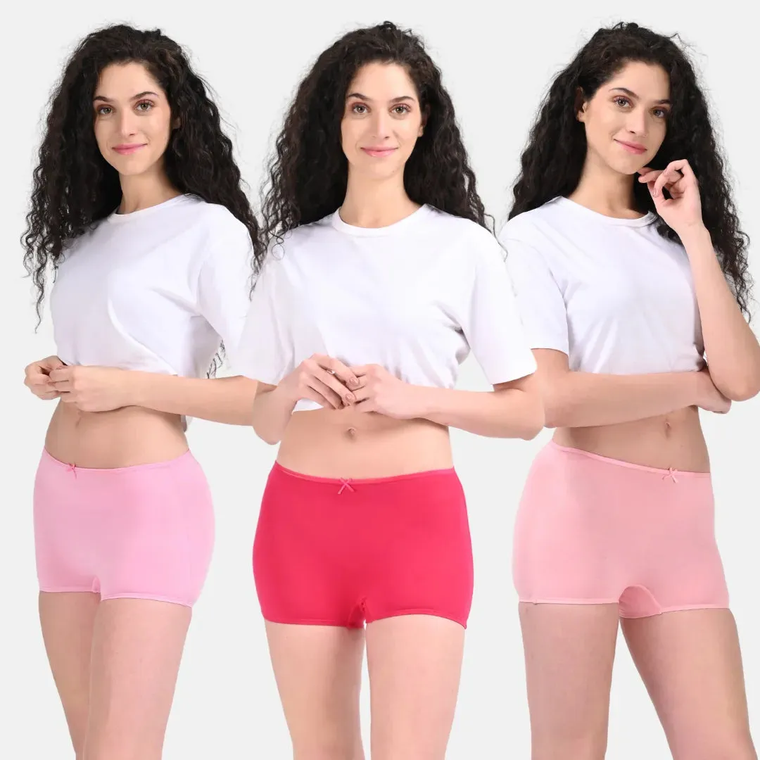 Boyshorts | Mid Waist Fit | Cotton Elastane Blend | No Visible Panty Lines | Everyday Comfort | Pack Of 3