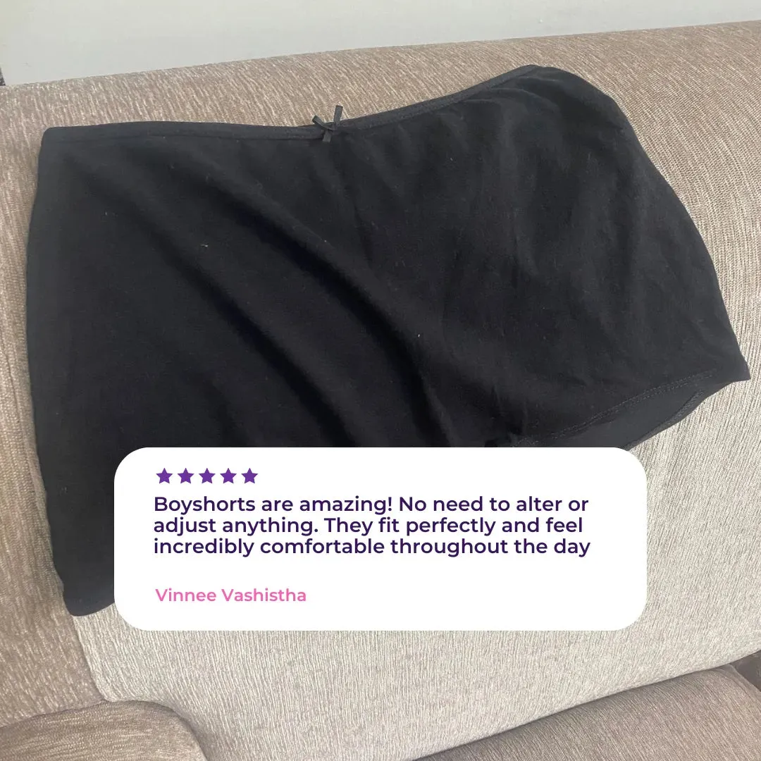 Boyshorts | Mid Waist Fit | Cotton Elastane Blend | No Visible Panty Lines | Everyday Comfort | Pack Of 3